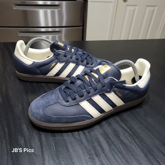 Adidas Samba OG Originals Men's Sneakers Night Navy Dark Blue Gum Sole Sneakers - Picture 1 of 16